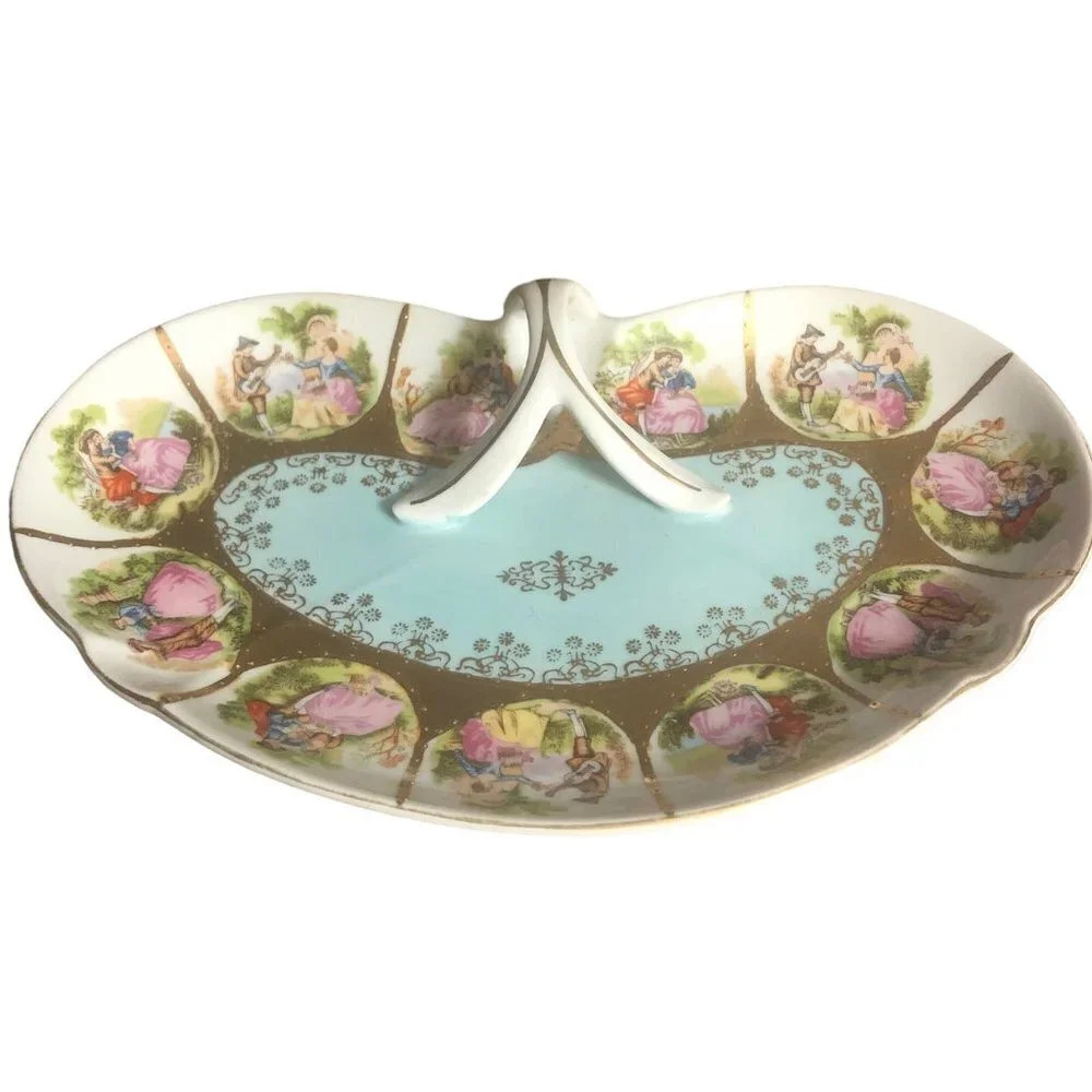 Vtg Original Arnart Creations Hand Painted Fragonard Dresser Tray Japan Jewerly